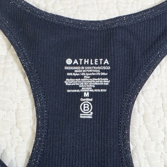 Athleta Twilight Navy Sparkle Leggings Sports Bra Set RARE SOLD OUT Small/Med - Picture 8 of 8